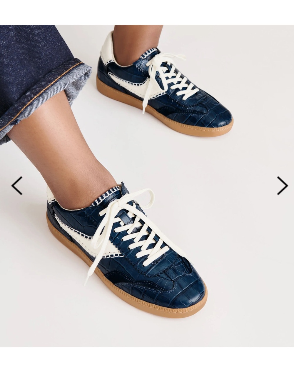 Dolce Vita notice stitch sneaker Ink croc embossed leather Size 13 NEW